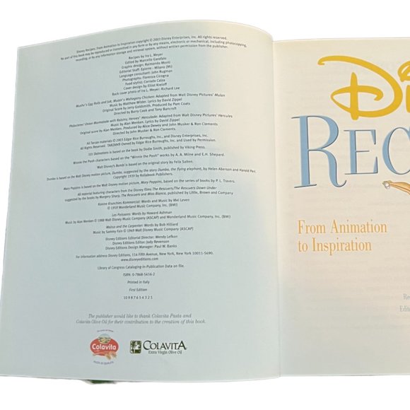 Disney Recipes From Animation to Inspiration Cookbook - Picture 3 of 4